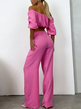 Load image into Gallery viewer, Kallie Way Off Shoulder Pants Set
