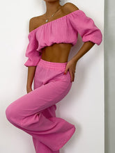 Load image into Gallery viewer, Kallie Way Off Shoulder Pants Set
