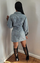 Load image into Gallery viewer, The Illusion Mini Denim Dress - Light Wash
