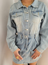 Load image into Gallery viewer, The Illusion Mini Denim Dress - Light Wash
