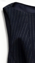 Load image into Gallery viewer, Anderson Pin Striped Ruffled Fitted Top
