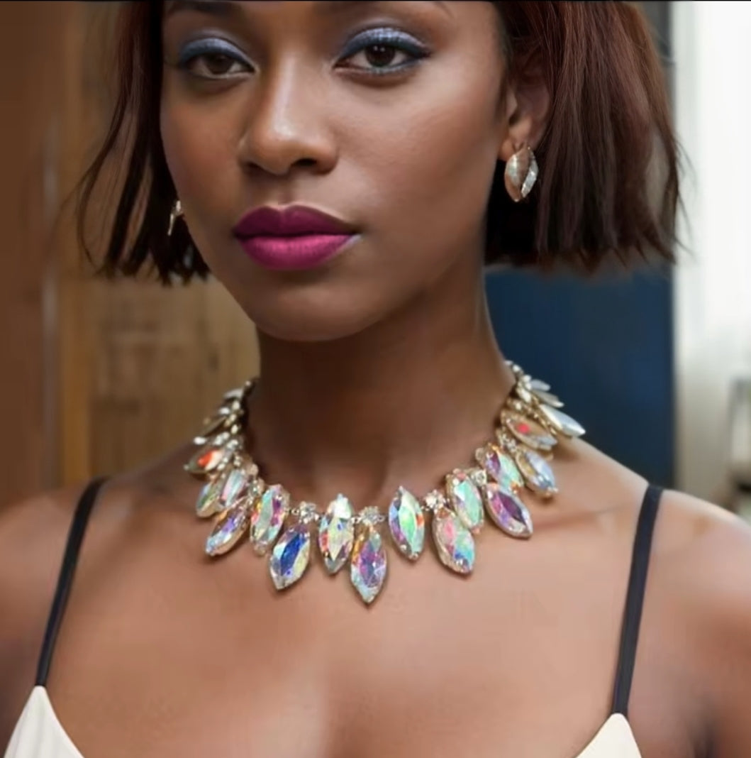 Ice Box Necklace Set - Silver