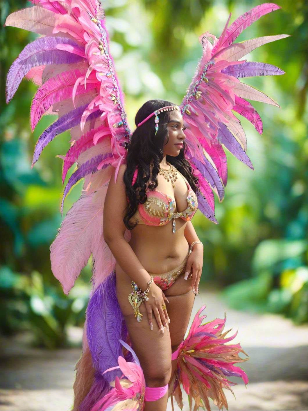 Diyana Large Detachable Feather Backpack $410.00