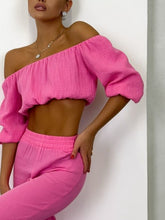 Load image into Gallery viewer, Kallie Way Off Shoulder Pants Set
