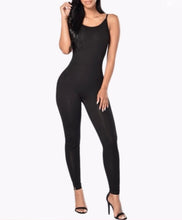 Load image into Gallery viewer, Fit for every season! Comfort never looked so sexy. All tied up black jumpsuit is made from flexible, soft, and stretchy cotton material and features a spaghetti strap, Pair this catsuit with stylish high heels and handbag for a complete look. 
