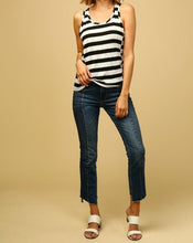 Load image into Gallery viewer, Finish off your look with this Read Between The Lines Tank Top. This top is super comfy, Lightweight, stretch knit, striped fabric creates a rounded crew neckline and a sporty racerback. Style with your favorite high waisted denim jeans, statement high heel and handbag for a complete and stylish outfit of the day!
