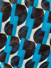 Load image into Gallery viewer, Blue Dream Dress Up Close Patten. Navy Blue, White, Black, and Aqua Blue
