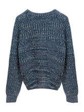 Load image into Gallery viewer, This chain me up sweater belongs in your winter essentials babe! Perfect to wear on a casual day out; this sweater is cute and versatile. This knitted sweater features long gold chain in the front and a crewneck collar. Wear this with your favorite jeans or our taupe faux leather pants and booties for the perfect rock star fall look.

