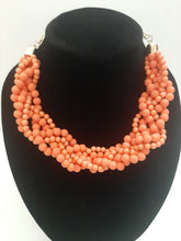 Load image into Gallery viewer, Gorgeous multi strand bubble necklace is fun and peachy. Features seven strands of pop color beads with a pair of earrings. Not only will it give you the party look you desire, but also make it simple outfit look flawless.
