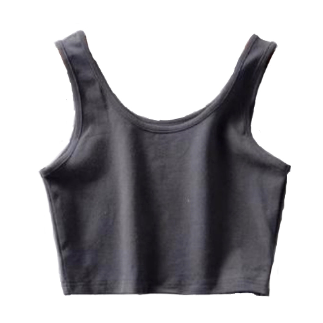 Add just the right touch of edge to your look with this sexy knitted cami crop top. Featuring a round neckline, our thick tank straps and a cropped fit. Pair with our faux leather leggings or our 