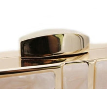 Load image into Gallery viewer, This marble acrylic clutch is elegant, glamorous and fashionable. A stylish and convenient addition to your accessory collection. With room for all your must-have gizmos, this rectangular purse has a removable crossbody strap and gold hardware.  Great present for your friend, your family or yourself. This unique &amp; beautiful design will make you shine.
