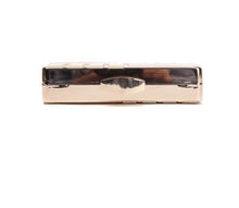 Load image into Gallery viewer, This marble acrylic clutch is elegant, glamorous and fashionable. A stylish and convenient addition to your accessory collection. With room for all your must-have gizmos, this rectangular purse has a removable crossbody strap and gold hardware.  Great present for your friend, your family or yourself. This unique &amp; beautiful design will make you shine.
