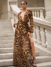 Load image into Gallery viewer, Pryceless Angels we have a hot and sexy leopard print romper will have you standing out in the crowd! It has a deep v-neckline making the dress stylish and sexy. This dress is great for multiple occasions. You can pair this dress with gold accessories and pair high heels and a cute clutch purse to complete your look! 
