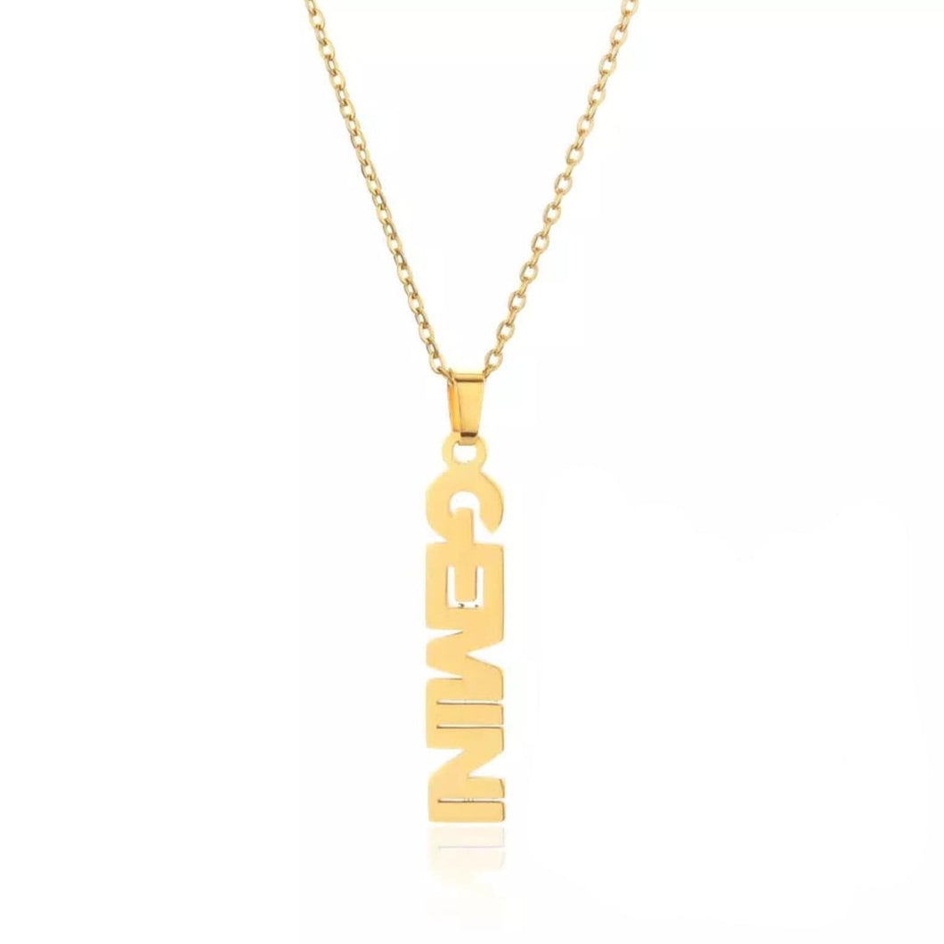 This Gemini necklace is perfect for any outfit, you can also layer it with your favorite necklaces to create a unique style! Each sign of the Zodiac has its own symbol and a Cubic Zirconia finish for the constellation. You'll have heads turning, living glam, and feeling iconic with this vertical design.