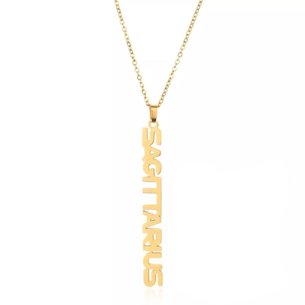 This Sagittarius necklace is perfect for any outfit, you can also layer it with your favorite necklaces to create a unique style! Each sign of the Zodiac has its own symbol and a Cubic Zirconia finish for the constellation. You'll have heads turning, living glam, and feeling iconic with this vertical design.