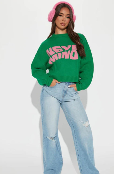 The Never Mind Mi ribbed Sweater is a super soft, ribbed knit crop sweater with a crewneck line and a vibrant fun color-blocked design. This sweater has a lot of stretch and is perfect to pair with denim and heels for a fun day out with your girls!