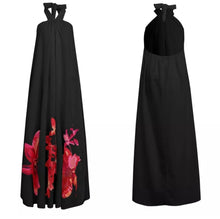 Load image into Gallery viewer, Cute Loose fitting Oversized Long Bohemian Beach Dress - Black The perfect black beach dress is waiting for you! Can be worn as a dress or even a swimsuit cover! This dress comes in a maxi length featuring a spaghetti strap design. For a finish look pair this dress with your favorite sandals and handbag.
