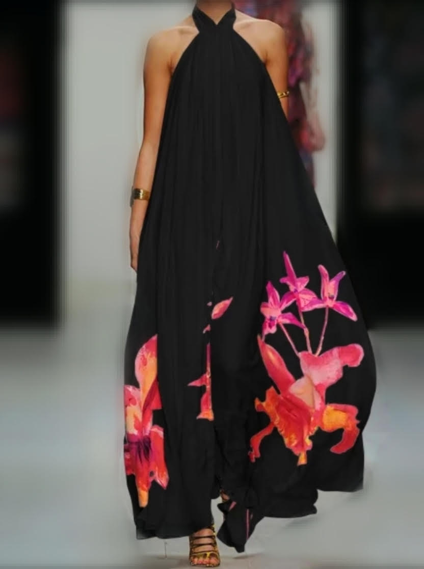 Scarlet Ibis Boho Summer Dress - Black Large Scarlet Ibis Boho Summer Dress - Black Large