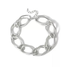 Load image into Gallery viewer, Make a bold accessory statement with this thick silver chain necklace. This necklace featuring a thick chain detail and clasp closure. Dress it up or down, our jewelry collection is filled with pieces that add instant polish.
