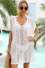 Load image into Gallery viewer, Every Angel needs a glam cover up and this beach dress is at the top of our hitlist. Featuring a black crochet material, a slit that expresses a flirty touch. This Better Than You beach dress has a plunging v-neckline and a loose comfortable fit which is sure to steal all the attention. Team with your fave bikini set and gold accessories to complete the glam vibe.
