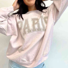 Load image into Gallery viewer, Lost in Paris Graphic Sweatshirt - Blush Pink
