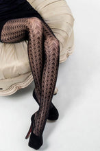 Load image into Gallery viewer, You&#39;re never fully dressed without a pair of our sexy killer tights to complete your look! This glamorous stocking features a unique fishnet style design with triangle prism pattern all over with a comfortable waistband that provides both flexibility and versatility with smooth micro net to blend. 
