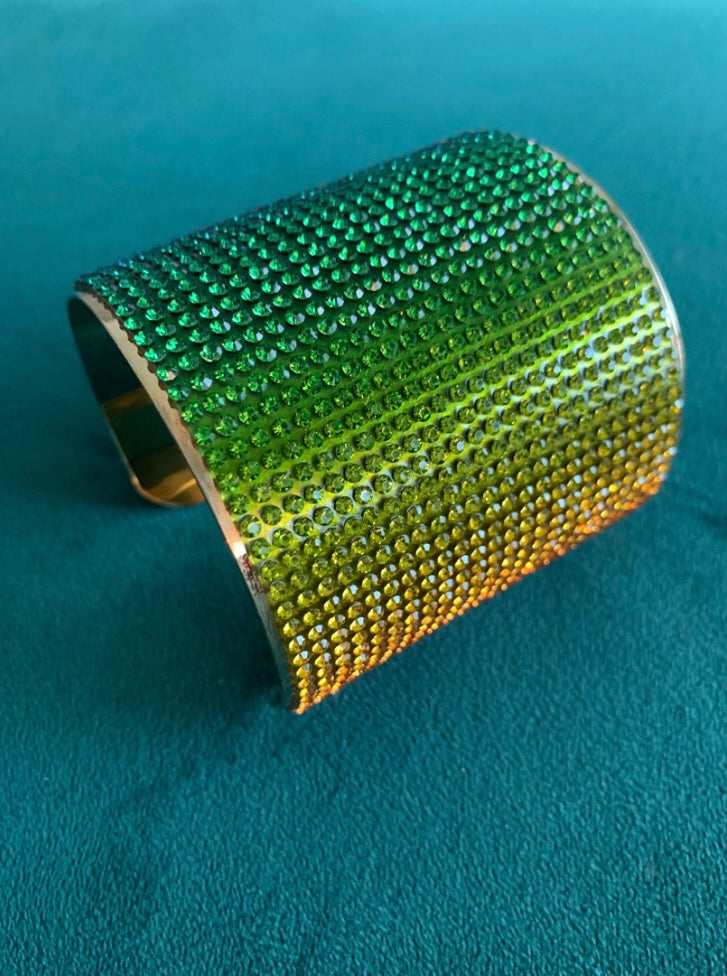 Rainbow Rhinestone Cuff Bracelet - Multi Color