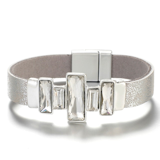 Fashionable, Trendy, Boho Style Bracelet for any occasion! No look is complete without the right accessories and we're loving this bracelet. Featuring a comfortable crystal leather bracelet, what's not to love?