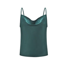 Load image into Gallery viewer, Sexy Classy But Sassy Camisole Top - Green  An elevated silk cami that makes a classy and romantic statement. This top is the perfect addition to your wardrobe babe! Featuring a cowl neckline what&#39;s not to love?! Style this sexy camisole top with your favorite denim jeans  or shorts, transparent mule and handbag for a casual but effortlessly stylish look.
