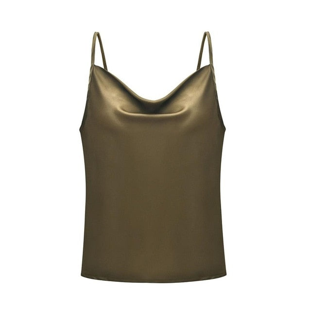 An elevated silk cami that makes a classy and romantic statement. This top is the perfect addition to your wardrobe babe! Featuring a cowl neckline what's not to love?! Style this sexy camisole top with your favorite denim jeans or shorts, transparent mule and handbag for a casual but effortlessly stylish look.