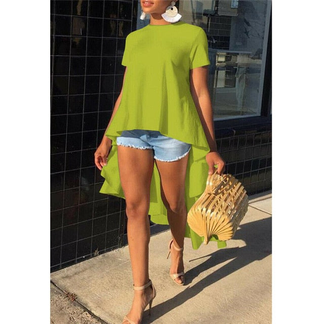 Stuck On You Tunic Top - Green  We're bringing all the vibes this season with this super cute tunic top! Flowy, fun and so easy to style! Featuring a crew neckline and short sleeves. Give it a final touch with clutch handbag, high waited jeans, simple high heels or even thigh high boots!
