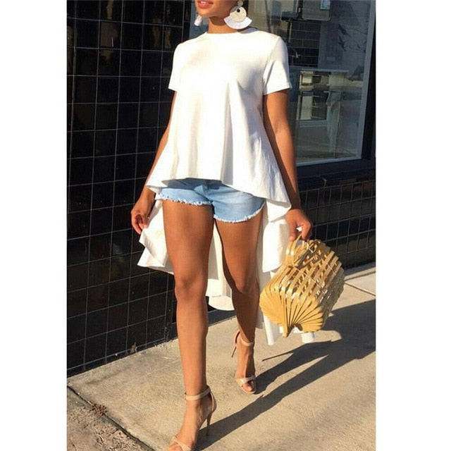 We're bringing all the vibes this season with this super cute tunic top! Flowy, fun and so easy to style! Featuring a crew neckline and short sleeves. Give it a final touch with clutch handbag, high waited jeans, simple high heels or even thigh high boots!